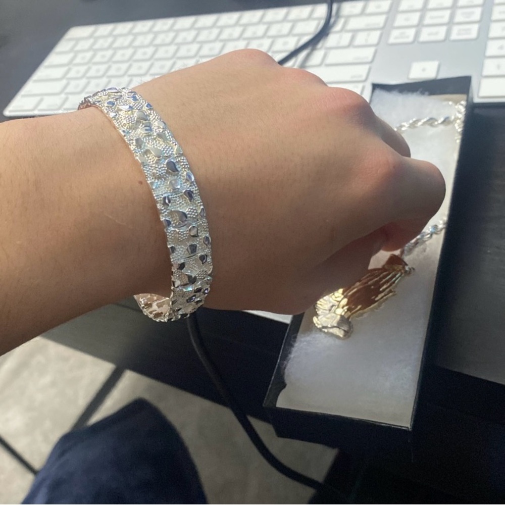 Sterling silver nugget bracelet (new)!
